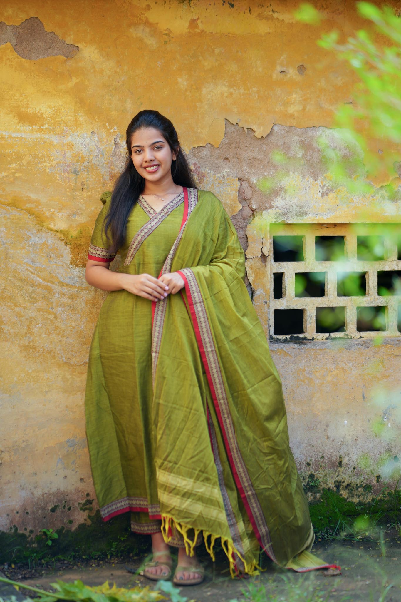 Ragini Narayanpet Cotton Suit Set – Angrakha Anarkali Elegance