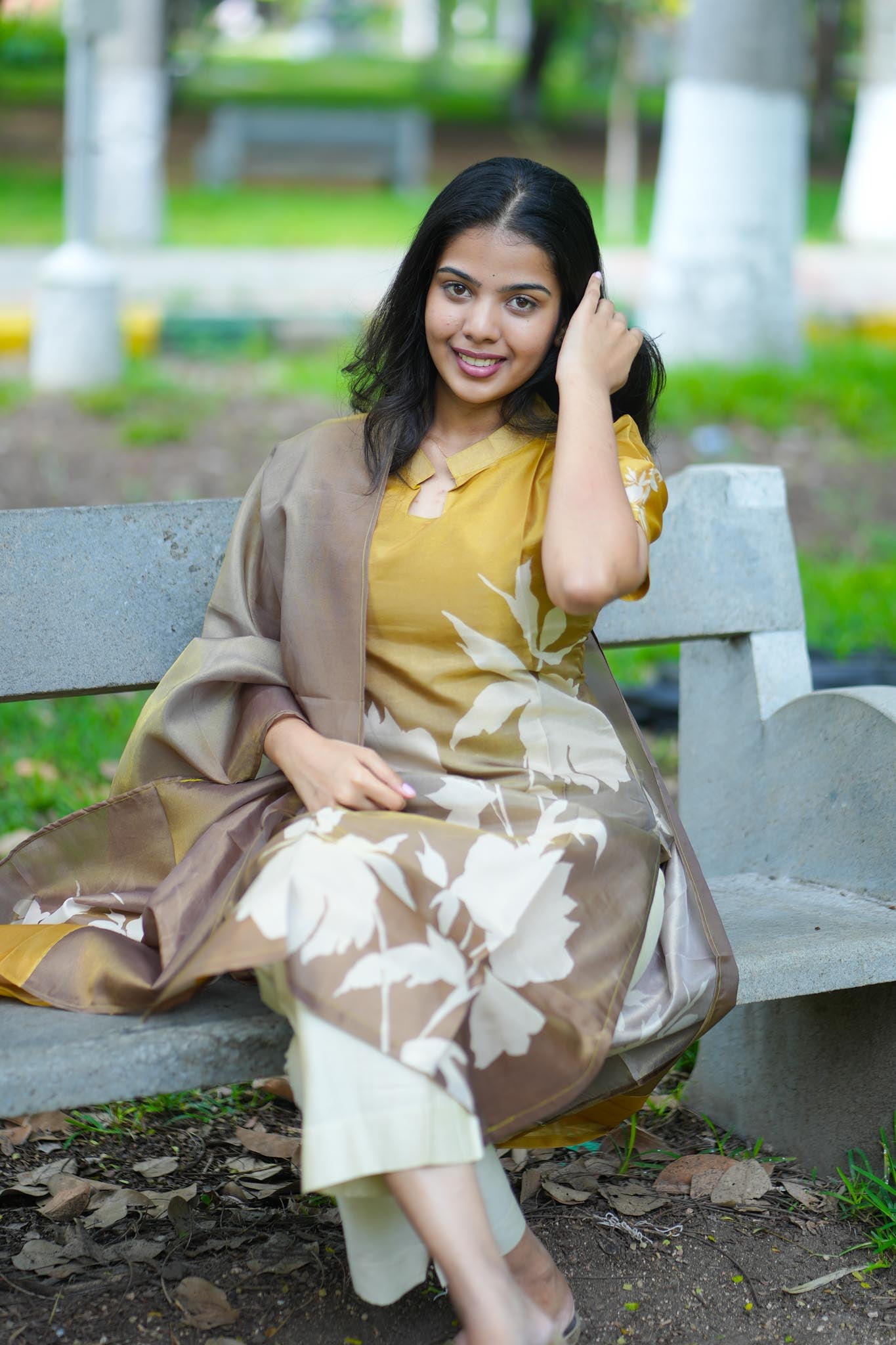 Golden Bloom Kurta Dupatta Set – Elegant Festive Wear